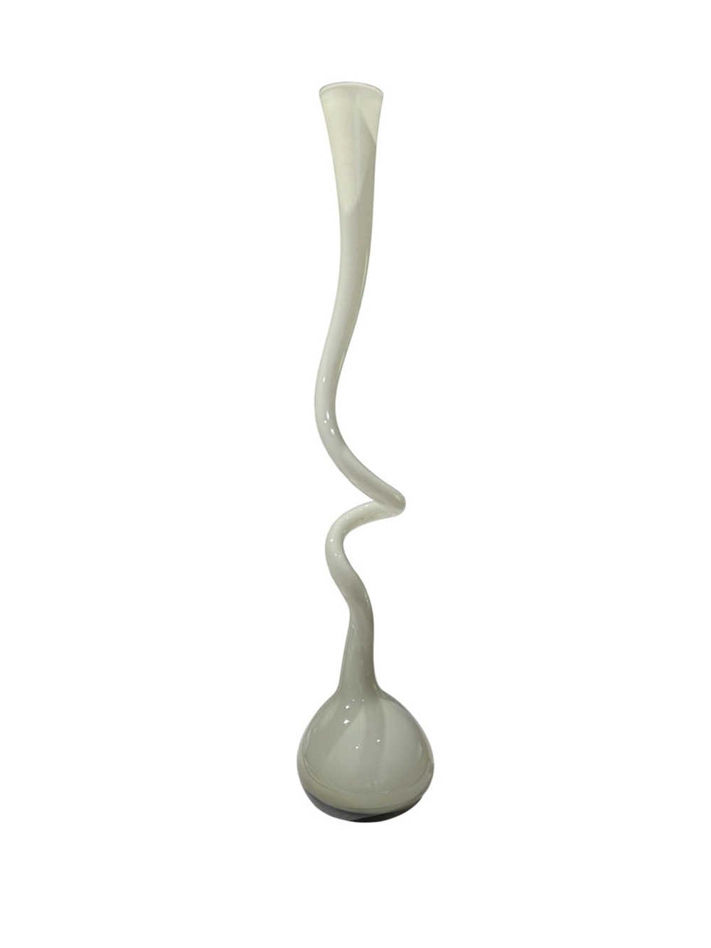 Normann Copenhagen Grey Twisted Glass Swing Spiral Large Vase - 19.75" Tall